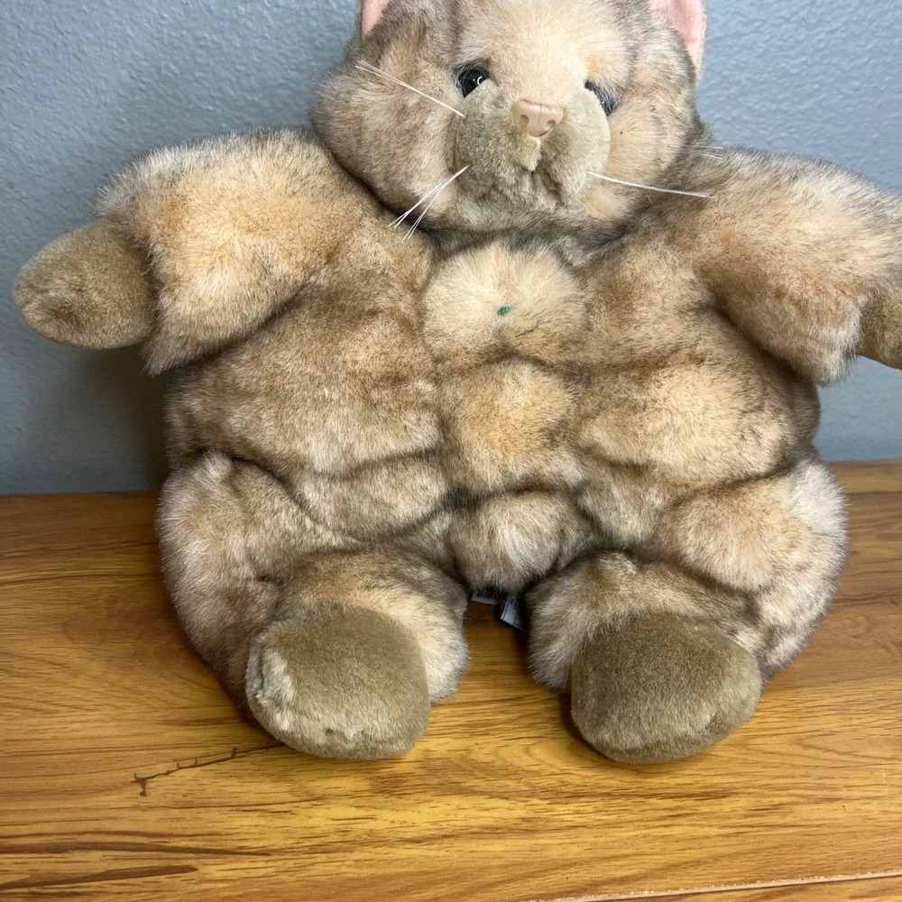 Incredible Petables Plush Cat Chubby Fat Brown Chunky Huggable